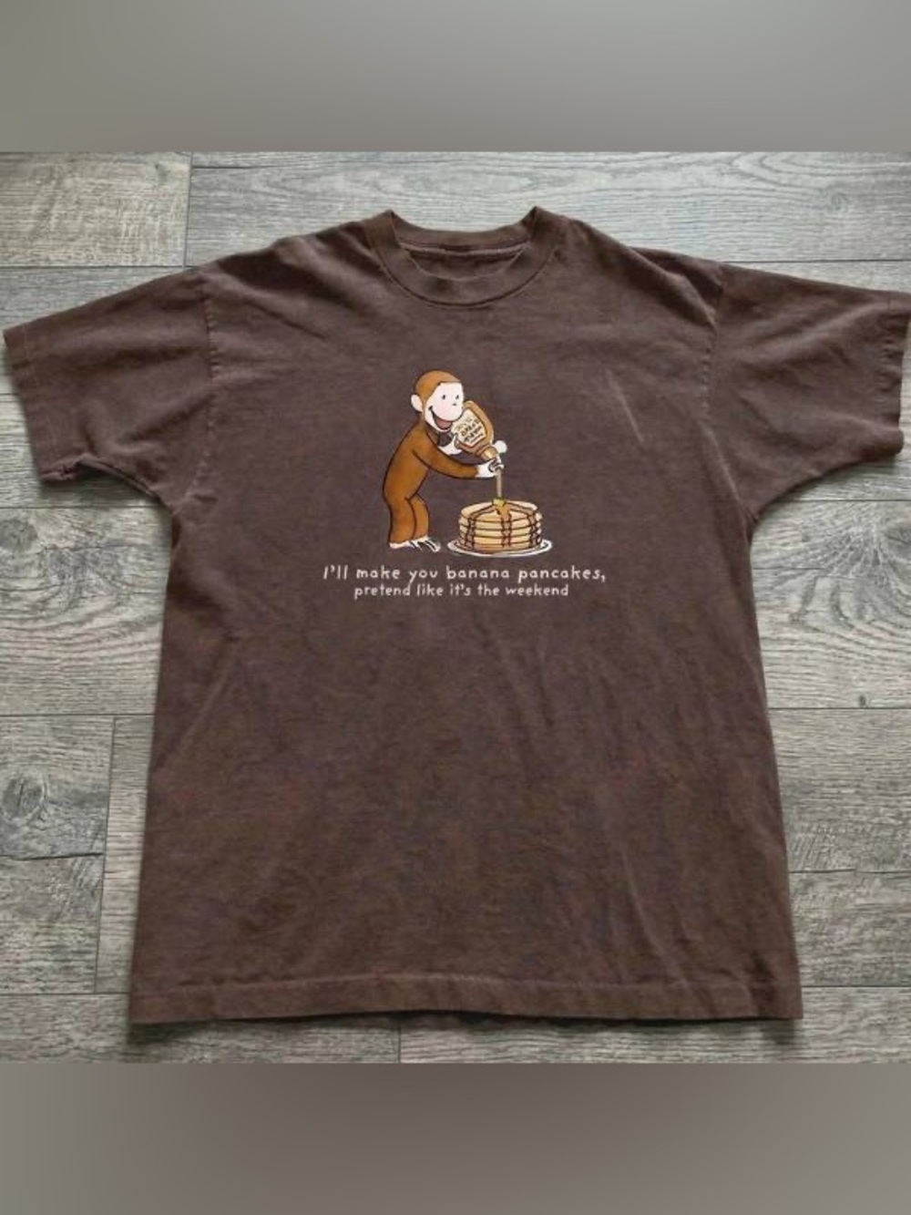 Brown Curious George Banana Pancakes Graphic Tee